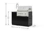 NewAge Outdoor Kitchens Outdoor Grill Island Aluminum 3-Piece Cabinet Set with Sink, Grill Cabinet, and Platinum Grill 