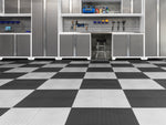 NewAge Garage Flooring Diamond Pattern Polypropylene Garage Flooring Tiles 400 sq. ft. Flooring Bundle - Black and Platinum Checkered Pattern-12572-Garage Giant 