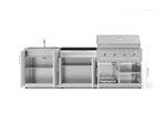 NewAge Outdoor Kitchens Stainless-Steel 5-Piece Cabinet Set with Bar, Sink, Grill Cabinet, Performance Grill, and Countertop-73398-Garage Giant 