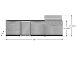 NewAge Outdoor Kitchens Stainless Steel 7-Piece Cabinet Set with 3-Drawer, Bar, Grill Cabinet, Performance Grill, Countertop, and Fridge-71855-Garage Giant 