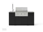 NewAge Outdoor Kitchens Outdoor Grill Island Stainless-Steel 5-Piece Cabinet Set with Sink, 3 Drawer, Grill Cabinet, Performance Grill and Stainless Steel Countertop 