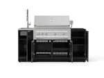 NewAge Outdoor Kitchens Outdoor Grill Island Aluminum 5-Piece Cabinet Set with Sink, 1 Door, Grill Cabinet, Platinum Grill and Stainless Steel Countertop - (Natural Gas) 