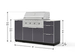 NewAge Outdoor Kitchens Outdoor Grill Island Aluminum 5-Piece Cabinet Set with Sink, 3 Drawer, Grill Cabinet, Performance Grill and Stainless Steel Countertop - (Liquid Propane) 