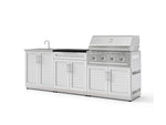NewAge Outdoor Kitchens Stainless-Steel 5-Piece Cabinet Set with Bar, Sink, Grill Cabinet, Performance Grill, and Countertop-73400-Garage Giant 