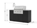 NewAge Outdoor Kitchens Outdoor Grill Island Stainless-Steel 5-Piece Cabinet Set with Sink, 1 Door, Grill Cabinet, Performance Grill and Stainless Steel Countertop 