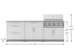 NewAge Outdoor Kitchens Stainless-Steel 5-Piece Cabinet Set with 3-Drawer, Bar, Grill Cabinet, Performance Grill and Countertop-67453-Garage Giant 