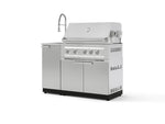 NewAge Outdoor Kitchens Outdoor Grill Island Stainless-Steel 3-Piece Cabinet Set with Sink, Grill Cabinet and Platinum Grill-75352-Garage Giant 