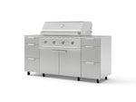 NewAge Outdoor Kitchens Outdoor Grill Island Stainless-Steel 6-Piece Cabinet Set with Casters 3 Drawers, Grill Cabinet, Performance Grill, Countertops-74934-Garage Giant 