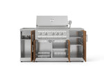 NewAge Outdoor Kitchens Outdoor Grill Island Stainless-Steel 5-Piece Cabinet Set with Sink, 1 Door, Grill Cabinet, Platinum Grill and Stainless Steel Countertop 