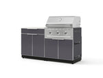 NewAge Outdoor Kitchens Aluminum 4-Piece Cabinet Set with Bar, Grill Cabinet, Performance Grill and Countertop - (Natural Gas) | Garage Giant 