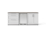NewAge Outdoor Kitchens Stainless Steel 5-Piece Cabinet Set with 3-Drawer, 2-Door Cabinet, Countertops and Fridge-73864-Garage Giant 
