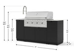 NewAge Outdoor Kitchens Outdoor Grill Island Stainless-Steel 5-Piece Cabinet Set with Sink, 1 Door, Grill Cabinet, Performance Grill and Stainless Steel Countertop - (Liquid Propane) 