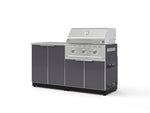 NewAge Outdoor Kitchens Aluminum 4-Piece Cabinet Set with 2 Door, Grill Cabinet, Performance Grill and Countertop-67275-Garage Giant 