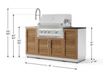 NewAge Outdoor Kitchens Outdoor Grill Island Stainless-Steel 5-Piece Cabinet Set with Sink, 1 Door, Grill Cabinet, Platinum Grill and Stainless Steel Countertop - (Liquid Propane) 