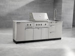 NewAge Outdoor Kitchens Outdoor Grill Island Stainless-Steel 3-Piece Cabinet Set with Sink, Grill Cabinet and Performance Grill-75347-Garage Giant 