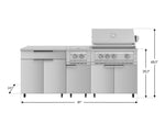 NewAge Outdoor Kitchens Stainless Steel 6-Piece Cabinet Set with Casters and Platinum Grill, Dual Side Burner, Bar, Grill Cabinet, Countertop-72558-Garage Giant 