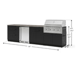 NewAge Outdoor Kitchens Stainless Steel 7-Piece Cabinet Set with 3-Drawer, Bar, Grill Cabinet, Performance Grill, Countertops, and Stainless Steel Door Fridge-73663-Garage Giant 