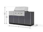 NewAge Outdoor Kitchens Outdoor Grill Island Aluminum 6-Piece Cabinet Set with 1-Door, Grill Cabinet, Performance Grill, Side Burner and Countertop - (Natural Gas) 