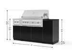 NewAge Outdoor Kitchens Outdoor Grill Island Aluminum 6-Piece Cabinet Set with 1-Door, Grill Cabinet, Platinum Grill, Dual Side Burner and Dekton in Sirius Countertop - (Liquid Propane) 