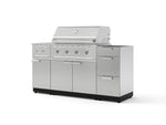 NewAge Outdoor Kitchens Outdoor Grill Island Stainless-Steel 5-Piece Cabinet Set with 3-Drawer, Grill Cabinet, Side Burner and Performance Grill - (Natural Gas) | Garage Giant 