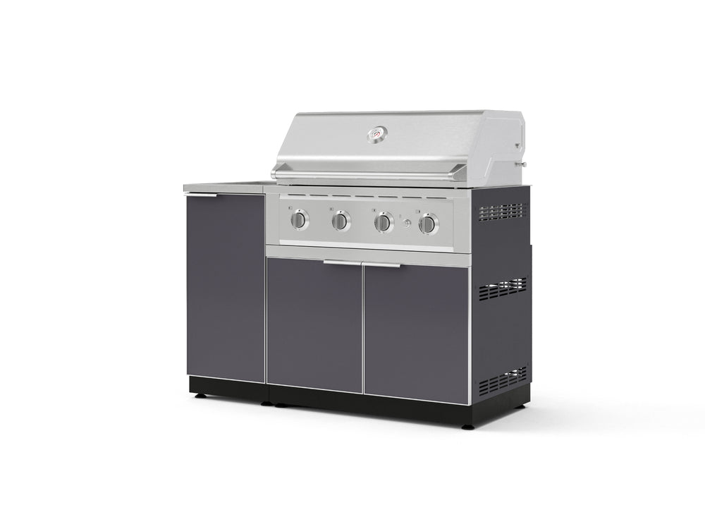NewAge Outdoor Kitchens Outdoor Grill Island Aluminum 3-Piece Cabinet Set with Sink, Grill Cabinet and Performance Grill-73945-Garage Giant