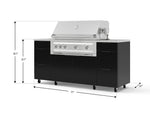 NewAge Outdoor Kitchens Outdoor Grill Island Aluminum 6-Piece Cabinet Set with Casters 3 Drawers, Grill Cabinet, Platinum Grill, Countertops 