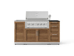 NewAge Outdoor Kitchens Outdoor Grill Island Stainless-Steel Louvered 5-Piece Cabinet Set with Sink, 3 Drawer, Grill Cabinet, Platinum Grill and Stainless Steel Countertop - (Liquid Propane) 