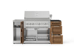 NewAge Outdoor Kitchens Outdoor Grill Island Stainless-Steel Louvered 5-Piece Cabinet Set with Sink, 3 Drawer, Grill Cabinet, Platinum Grill and Stainless Steel Countertop - (Liquid Propane) 