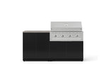 NewAge Outdoor Kitchens Aluminum 4-Piece Cabinet Set with Base, Grill Cabinet, Performance Grill, and Countertop-73485-Garage Giant 