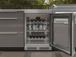 NewAge Outdoor Kitchens Aluminum 6-Piece Cabinet Set with Sink, Bar, Grill Cabinet, Platinum Griddle, Countertop and Glass Door Fridge-75129-Garage Giant 