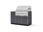 NewAge Outdoor Kitchens Outdoor Grill Island Aluminum 3-Piece Cabinet Set with Sink, Grill Cabinet and Platinum Grill-73954-Garage Giant 