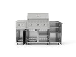 NewAge Outdoor Kitchens Outdoor Grill Island Stainless-Steel 5-Piece Cabinet Set with Casters and 1-Door, Grill Cabinet, Side Burner and Performance Grill - (Liquid Propane) 
