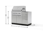 NewAge Outdoor Kitchens Outdoor Grill Island Stainless-Steel 3-Piece Cabinet Set with 3-Drawer, Grill Cabinet and Platinum Grill - (Natural Gas) 