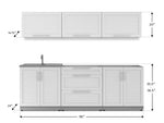 NewAge Outdoor Kitchens Stainless Steel 6-Piece Cabinet Set with Sink, 3-Drawer, 2-Door and Wall Cabinets-67696-Garage Giant 