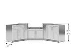 NewAge Outdoor Kitchens Stainless Steel 5-Piece Cabinet Set with 2-Door, Bar, Grill and Corner Cabinets-67674-Garage Giant 