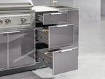 NewAge Outdoor Kitchens Outdoor Grill Island Aluminum 4-Piece Cabinet Set with 3-Drawer, Grill Cabinet, Performance Grill and Countertop - (Natural Gas) 