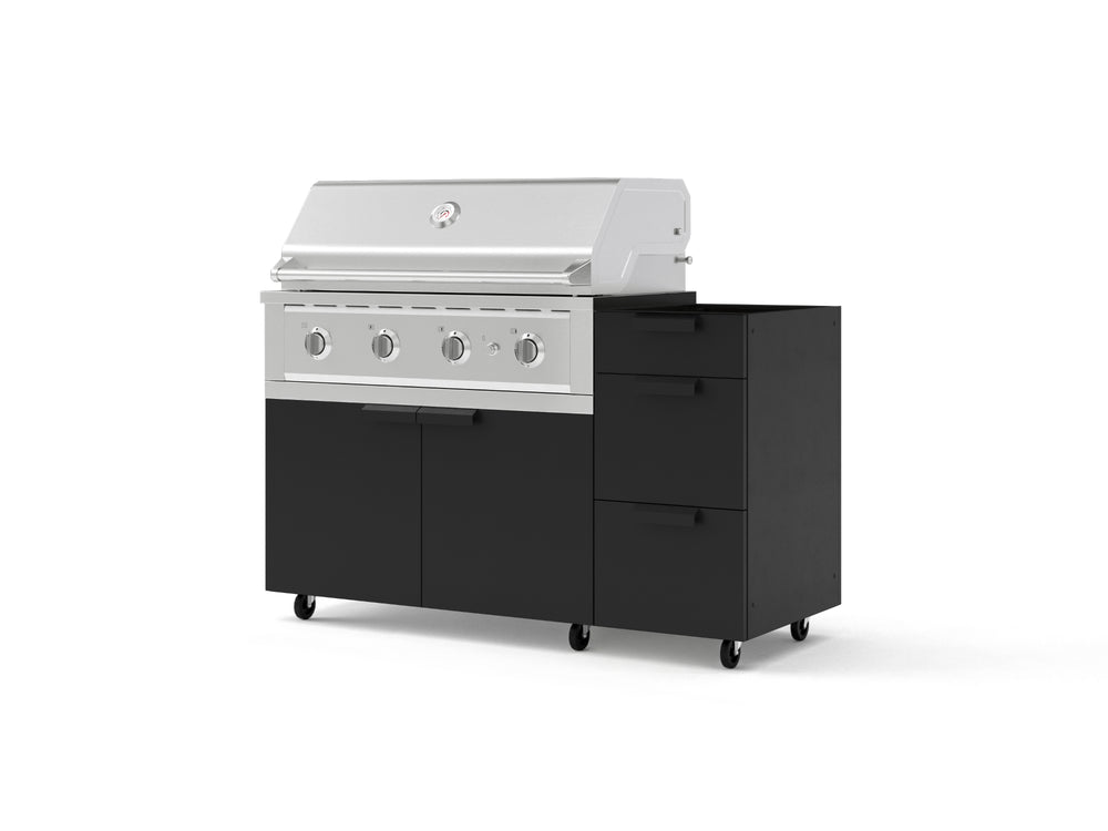 NewAge Outdoor Kitchens Outdoor Grill Island Stainless-Steel 3-Piece Cabinet Set with Casters and 3-Drawer, Grill Cabinet and Performance Grill - (Liquid Propane) | Garage Giant