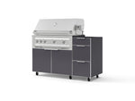 NewAge Outdoor Kitchens Outdoor Grill Island Aluminum 3-Piece Cabinet Set with Casters and 3-Drawer, Grill Cabinet and Platinum Grill - (Liquid Propane) | Garage Giant 