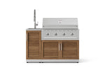 NewAge Outdoor Kitchens Outdoor Grill Island Stainless-Steel Louvered Doors 3-Piece Cabinet Set with Sink, Grill Cabinet and Performance Grill-75287-Garage Giant 