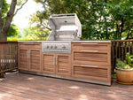 NewAge Outdoor Kitchens Stainless Steel 4-Piece Cabinet Set with Casters and 3 Drawer, Grill Cabinet, Performance Grill, Countertop-72151-Garage Giant 