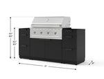 NewAge Outdoor Kitchens Outdoor Grill Island Stainless-Steel 5-Piece Cabinet Set with 3 Drawers, Grill Cabinet and Performance Grill - (Liquid Propane) 
