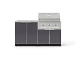 NewAge Outdoor Kitchens Aluminum 4-Piece Cabinet Set with 2 Door, Grill Cabinet, Performance Grill and Countertop-67275-Garage Giant 