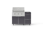 NewAge Outdoor Kitchens Outdoor Grill Island Aluminum 3-Piece Cabinet Set with Casters and 3-Drawer, Grill Cabinet and Performance Grill - (Liquid Propane) 