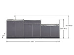 NewAge Outdoor Kitchens Aluminum 3-Piece Cabinet Set with Bar, Grill and Sink Cabinet-67214-Garage Giant 