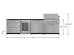NewAge Outdoor Kitchens Stainless Steel 7-Piece Cabinet Set with 3-Drawer, Bar, Grill Cabinet, Platinum Grill, Countertop, and Fridge-71872-Garage Giant 