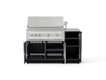 NewAge Outdoor Kitchens Outdoor Grill Island Aluminum 4-Piece Cabinet Set with 1 Door, Grill Cabinet, Platinum Grill and Countertop-73883-Garage Giant 