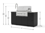 NewAge Outdoor Kitchens Outdoor Grill Island Stainless-Steel 5-Piece Cabinet Set with Sink, 3 Drawer, Grill Cabinet, Platinum Grill and Stainless Steel Countertop - (Liquid Propane) 