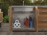 NewAge Outdoor Kitchens Stainless Stee Louvered Door 6-Piece Cabinet Set with Sink, Bar, Grill Cabinet, Platinum Griddle, Countertop and Stainless Steel Door Fridge-75120-Garage Giant 