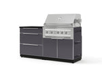 NewAge Outdoor Kitchens Aluminum 4-Piece Cabinet Set with 3 Drawer, Grill Cabinet, Platinum Grill and Countertop-71617-Garage Giant 