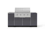 NewAge Outdoor Kitchens Outdoor Grill Island Aluminum 5-Piece Cabinet Set with Sink, 1 Door, Grill Cabinet, Performance Grill and Stainless Steel Countertop - (Natural Gas) 